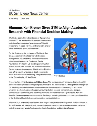 Alumnus Ken Kroner Gives $1M to Align Academic Research with Financial Decision Making