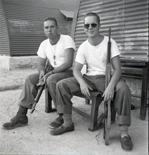 Two soldiers at base in Korea