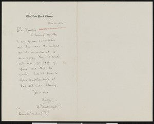John Huston Finley, letter, 1924-11-26, to Hamlin Garland