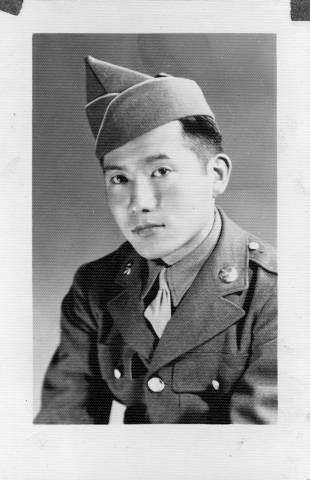Japanese American man in military uniform