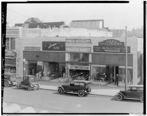 Shops on East Colorado, Pasadena. 1926