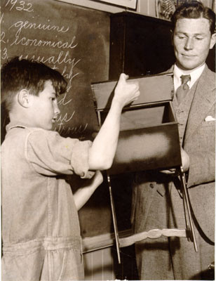 [Walter B. Siegel, attendant at the Juvenile Detention Home, interacting with a student]