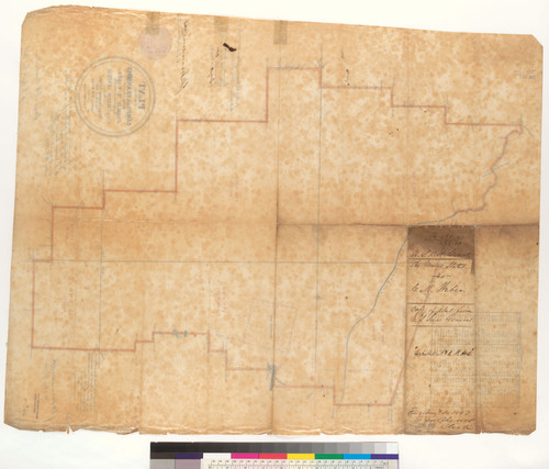 Plat of the Rancho Campo de los Franceses, finally confirmed to Charles M. Weber : [San Joaquin Co., Calif.] / Surveyed under the orders of the U.S. Surveyor General ; by Duncan Beaumont Dep. Survr