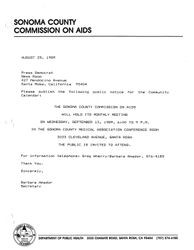Agenda for September 23, 1989 meeting