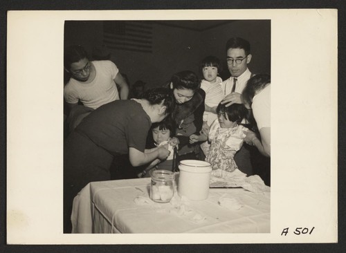 As a safeguard for health, evacuees of Japanese descent were inoculated as they registered for evacuation at 2031 Bush Street