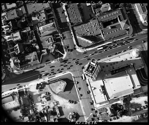 Aerial view of intersection-Wilshire & Western, 1936