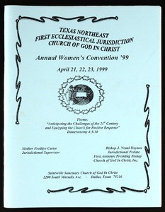 Annual women's convention, Texas Northeast, COGIC, Dallas, 1999, program