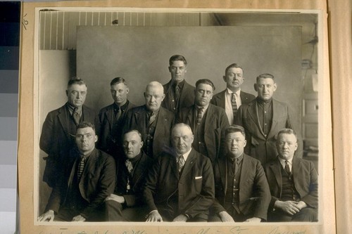 Det. Sergt. John J. Manion's, China Town Squad, March 1924. L. to R.: Sitting - John Connolly, Geo. W. O'Leary, Detective Sergt. J.J. Manion, Thos. F. Cronin, J.P. O'Connor. Next Row: J.J. O'Donnell, Carl R. Mareus, Horace M. McGowan, L.P. Delmas, David