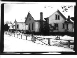 Various houses and scenes in the Strout neighborhood around Florence Avenue, about 1908 after a rare snowfall in Sebastopol