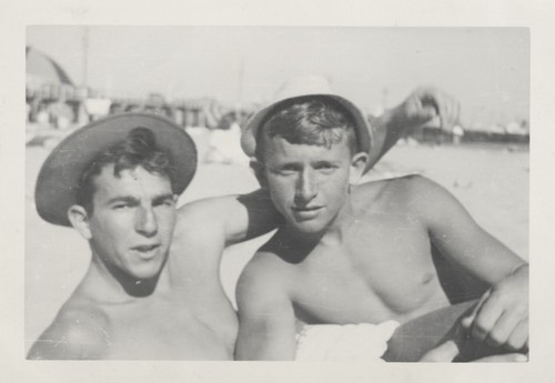 Harry Mayo and Bob Gillies at Cowell Beach