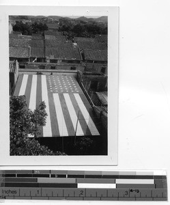 The flag at the convent at Yangjian, China, 1939