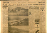 Article titled "Malibu Ranch to be Subdivided into Private Estates"