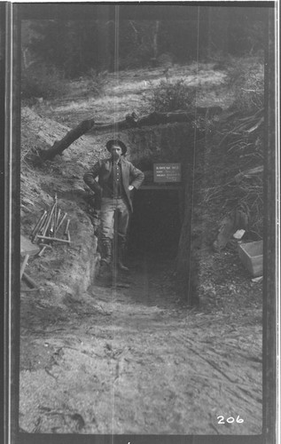 A man standing at Reservoir Tunnel #3 at Kaweah #3 Hydro Plant