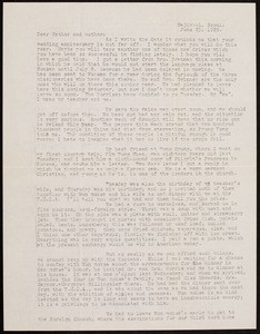 V.W. Peters, letter, 1929.6.23, Sajikol, Seoul, Korea, to Father and Mother, Rosemead, California, USA