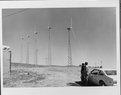 Wind turbines at the Zond "Victory Garden" near Tehachapi, 1983