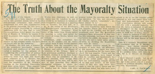 The truth about the mayoralty situation