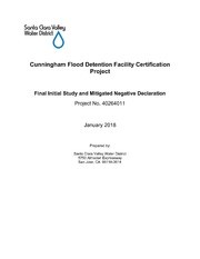 Cunningham Flood Detention Facility Certification Project : Final Initial Study and Mitigated Negative Declaration