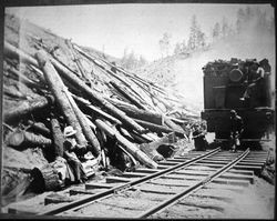 Lumber loaded on a railroad car