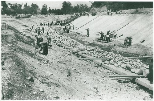 Building the Arroyo Seco Flood Control Channel