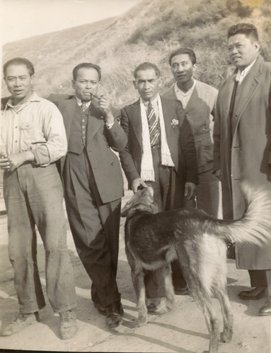 Men Gathered in La Conchita, CA