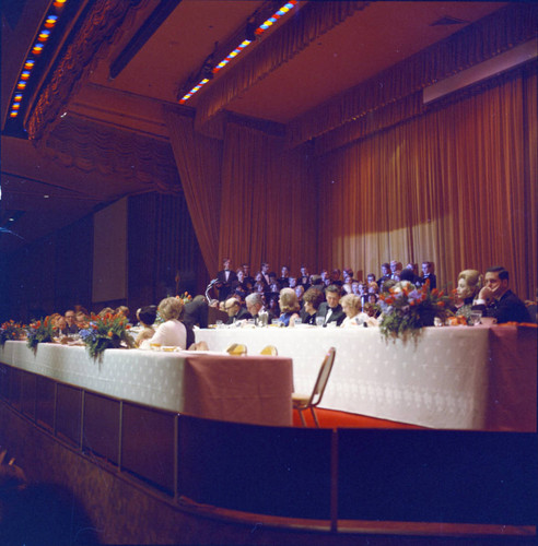 Head table at Pepperdine's Birth of a College dinner, 1970