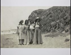 Four girlfriends at the beach, Sonoma County Coast, Sonoma County, California