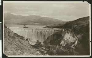 Front of the Sweetwater Dam and the spillways, San Diego, ca.1890