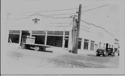 Feller's Garage at corner of South Main Street and Burnett Street in Sebastopol, 1930s