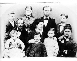 Portrait of Anita Fitch de Grant and John Grant with their family, Healdsburg, California, 1874