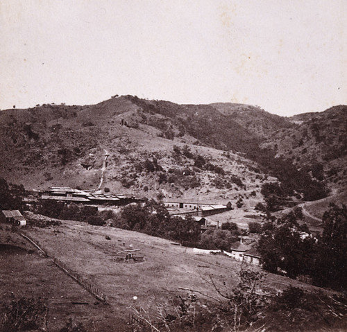 95. New Almaden Works. The Mines on the right hand hill, three miles distant