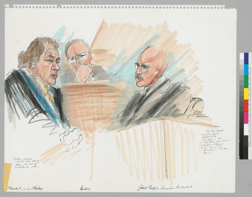 [recto]: 3/4/76 F. Lee Bailey dueled with Prosecution Psychiatrist Dr. Joel Fort; Judge Oliver J. Carter