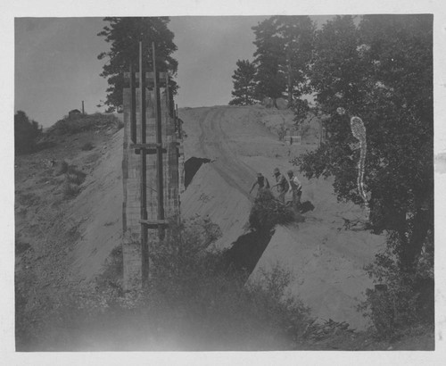 Piling for proposed rolling shutter at the 100-inch telescope, Mount Wilson Observatory