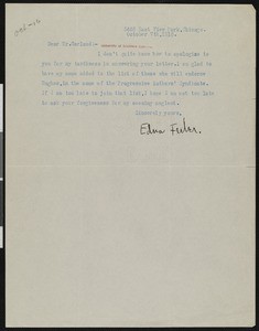 Edna Ferber, letter, 1916-10-07, to Hamlin Garland