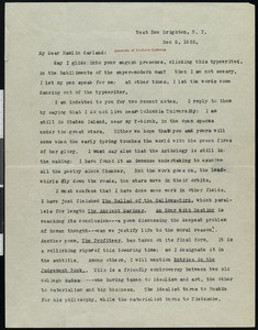 Edwin Markham, letter, 1925-12-05, to Hamlin Garland