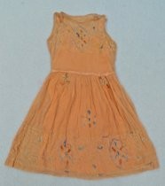 Apricot chiffon beaded dress