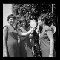 Three female members of Governor Edmund G. (Pat) Brown's Honor guard, Calif., 1966