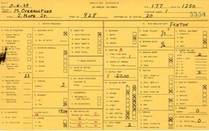 WPA household census for 928 S HOPE, Los Angeles