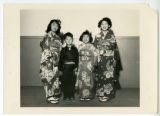 Photograph of the Yoshioka children wearing their kimonos