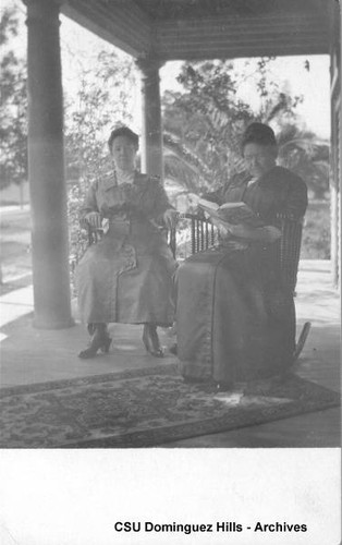 Two women on the porch
