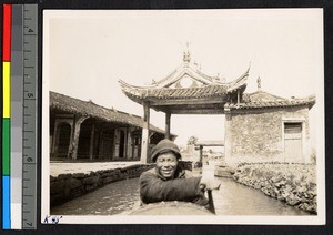 Boat in canal, Shaoxing, Khejiang, China, ca.1930-1940