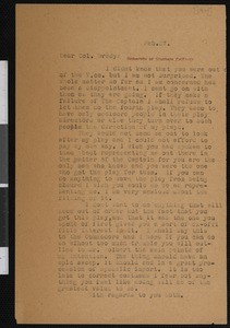 Hamlin Garland, letter, 1917-02-27, to Jasper Ewing Brady