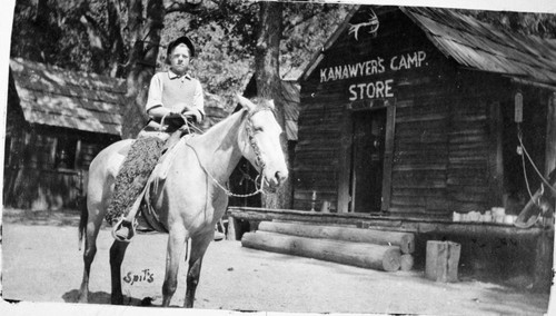 Backcountry Cabins and Structures, Stock Use, Kanawyers Camp Store near Copper Creek. Unknown Date. "Spit's"