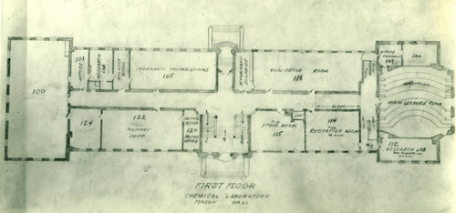 Mason Hall first floor plan, Pomona College