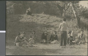 Students Singing Together Outside, Ibaraki, Japan, ca.1948-1952