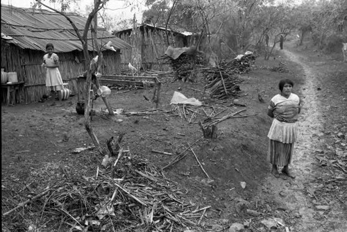 Refugee woman and girl in a refugee camp, Chiapas, 1983