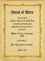 Award of Merit for Tennis Club Hotel