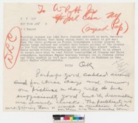 Teletype message from William Randolph Hearst, Jr. to William Randolph Hearst regarding Paris fashions