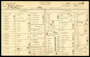 WPA household census for 544 SO MATHEWS, Los Angeles