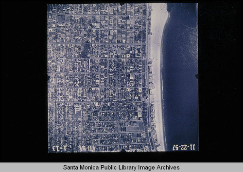 Fairchild Aerial Surveys photography of the Santa Monica coastline south to north from Santa Monica Blvd. to Georgina Avenue (Job# VII LA 13) flown November 22, 1957