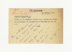 Telegram to Edward Dockweiler, January 17, 1946